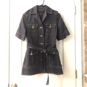 Marc Jacobs Navy and Gold Coat Dress